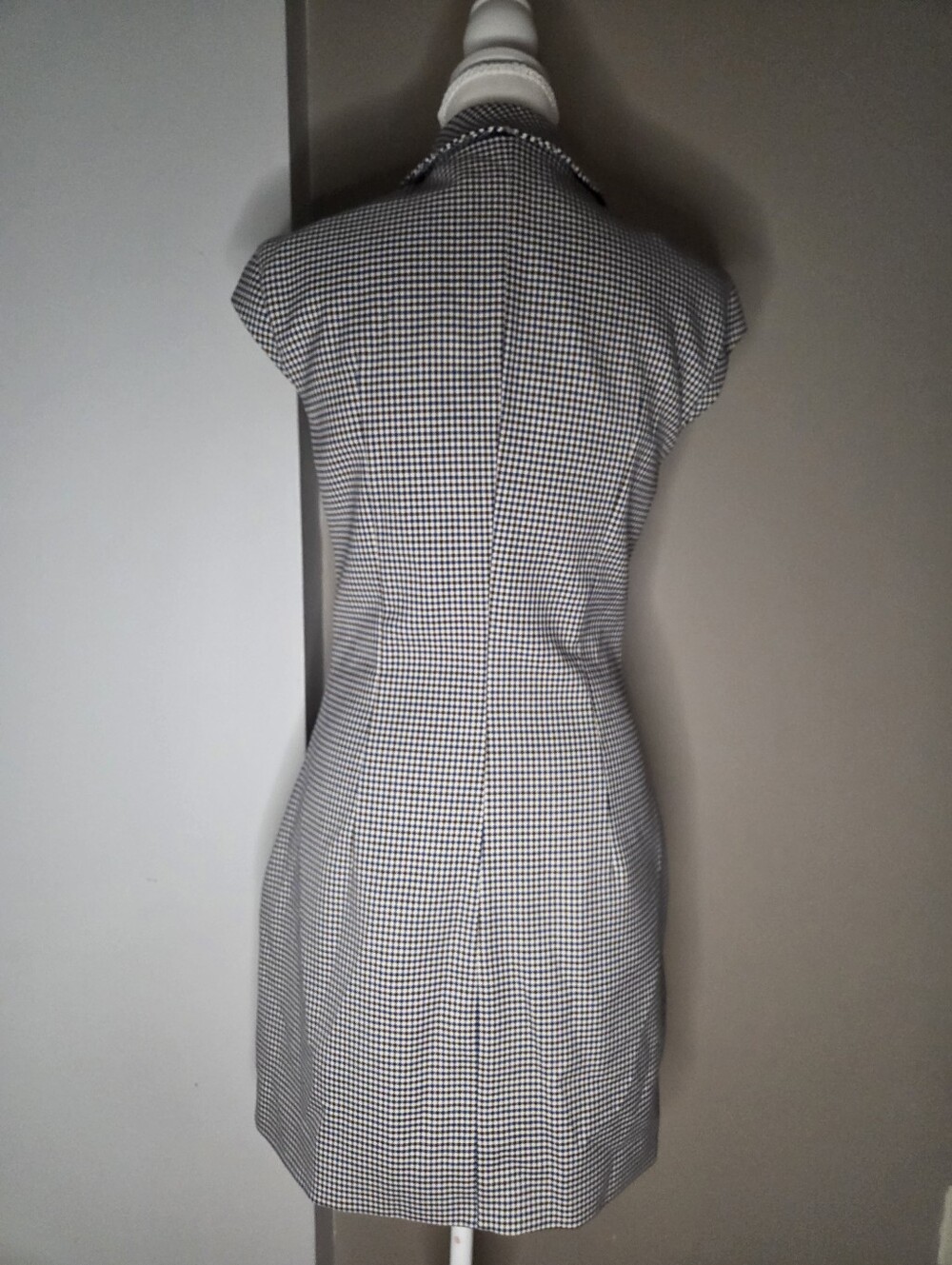 Zara NWT Houndstooth Blazer Mini Dress Size M Tailored Button Front - Picture 3 of 11